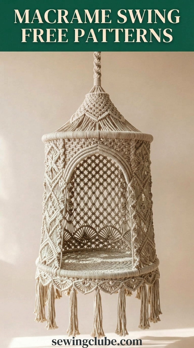 Bohemian cage swing chair knotting instructions for relaxing corners