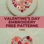 Heart shaped floral embroidery hoop ideas for aesthetic gifts